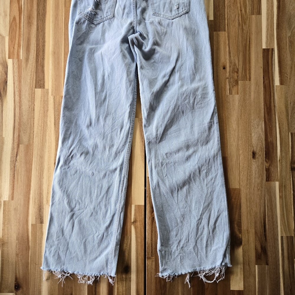 Denim & Co. Women's Ripped Wide Leg Light Blue Jeans Distressed Pockets Size 2 - Picture 9 of 14